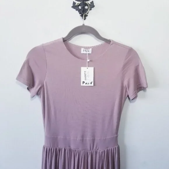 China - NWT Priv Perah Dress Size XS Pleated Short Sleeve - Soft & Stretchy! - Picture 5 of 6